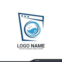 design de logotipo de serviços de lavanderia modernos. design de logotipo editável vetor