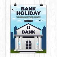conceito de cartaz de feriado bancário vetor