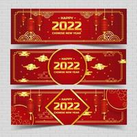 conjunto de modelo de banner de ano novo chinês vetor