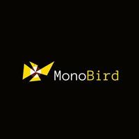 design de logotipo de pássaro amarelo exclusivo vetor