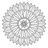 padrão circular em forma de mandala para henna, mehndi, tatuagem, decoração. ornamento decorativo em estilo oriental étnico. página do livro para colorir. vetor