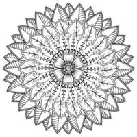 padrão circular em forma de mandala para henna, mehndi, tatuagem, decoração. ornamento decorativo em estilo oriental étnico. página do livro para colorir. vetor