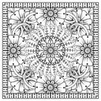 padrão circular em forma de mandala para henna, mehndi, tatuagem, decoração. ornamento decorativo em estilo oriental étnico. página do livro para colorir. vetor