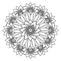 padrão circular em forma de mandala para henna, mehndi, tatuagem, decoração. ornamento decorativo em estilo oriental étnico. página do livro para colorir. vetor