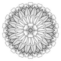 padrão circular em forma de mandala para henna, mehndi, tatuagem, decoração. ornamento decorativo em estilo oriental étnico. página do livro para colorir. vetor