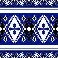 padrão sem costura azul escuro com design étnico geométrico vetor