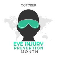 ilustração vetorial de mês de prevenção de lesões oculares vetor