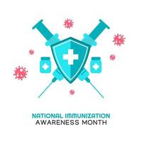 ilustração vetorial do mês nacional de conscientização sobre imunização vetor