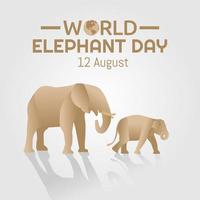 ilustração vetorial do dia mundial do elefante vetor