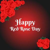 ilustração em vetor feliz dia da rosa vermelha