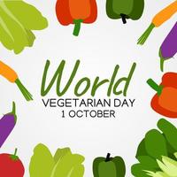 ilustração em vetor dia mundial do vegetariano