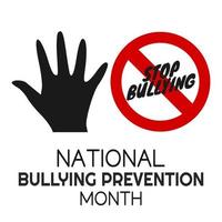 ilustração vetorial do mês nacional de prevenção ao bullying vetor