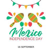 ilustração vetorial do dia da independência do méxico vetor