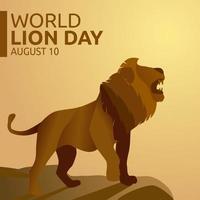 ilustração vetorial do dia mundial do leão vetor