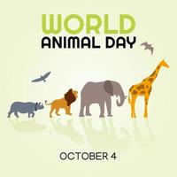 ilustração vetorial do dia mundial dos animais vetor