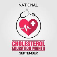 ilustração vetorial do mês nacional de educação sobre colesterol