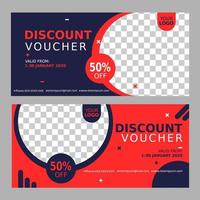 illustraton de vetor de modelo de voucher de desconto.