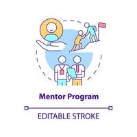 ícone do conceito do programa mentor vetor