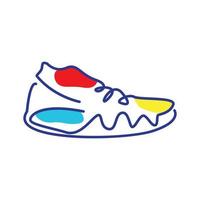 linhas arte abstrata cor sapatos tênis design de logotipo vetor ícone símbolo ilustração