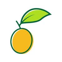 frutas frescas laranja manga abstrato folha verde logotipo símbolo ícone vetor design gráfico ilustração ideia criativa