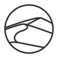 deserto de linhas com design de ilustração de ícone de vetor de símbolo de logotipo de círculo