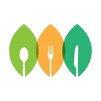 modelo de design de logotipo de restaurante vegetariano vetor