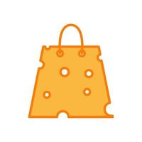 queijo com ilustração de símbolo de ícone de vetor de design de logotipo de saco de compras