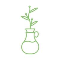 planta decorativa com jarros linhas design de logotipo vetor ícone símbolo ilustração