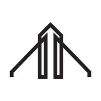 arquiteto de linha moderna construindo logotipo minimalista símbolo ícone vetor design gráfico ilustração ideia criativa