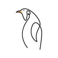 linha arte pinguim gordo logotipo design vetor ícone símbolo ilustração