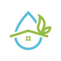 ícone de design de logotipo de encanamento para casa de água abstrata ou linha de casa de água vetor