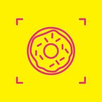 câmera de linhas com design de logotipo de donuts vetor ícone símbolo ilustração