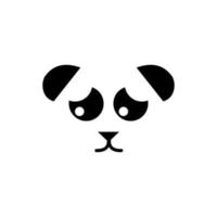 panda triste ou design de logotipo de cabeça de urso panda moderno vetor