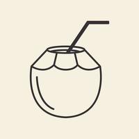 bebida de frutas linhas de coco design de logotipo moderno vetor ícone símbolo ilustração