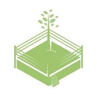 modelo de design de logotipo de palco verde vetor