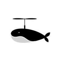design de logotipo de baleia e hélice vetor