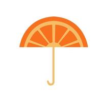 guarda-chuva com fatia laranja fruta logotipo design vetor ícone símbolo ilustração