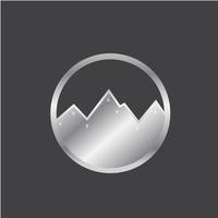 design de logotipo de aço de montanha vetor