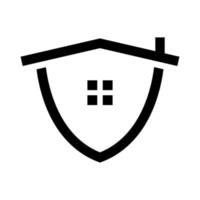 casa ou imóvel ou escudo de apartamento design de logotipo seguro moderno vetor