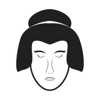 mulheres cabeça japão cultura logotipo símbolo vetor ícone ilustração design
