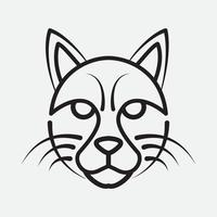 gato da floresta ou design de logotipo moderno de linha de gato selvagem vetor