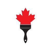 folha de bordo do canadá com design de logotipo de tinta pincel vetor