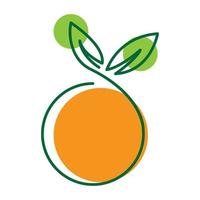 arte de linha de frutas laranja design de logotipo colorido vetor ícone símbolo ilustração