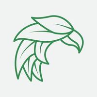design de logotipo moderno de linha minimalista de folha de águia vetor
