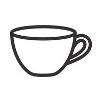 linhas simples xícara de café ou chá logotipo símbolo vetor ilustração design