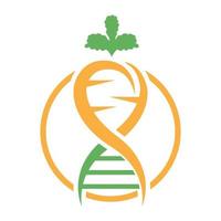 modelo de design de logotipo de dna de vegetais vetor