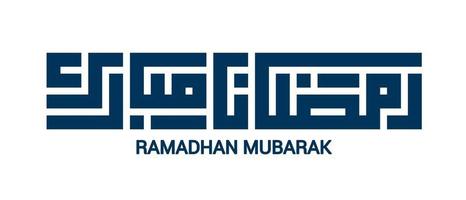 caligrafia árabe kufi ramadan mubarak vetor