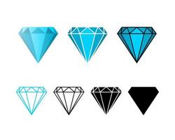 design de conjunto de ícones de diamante vetor