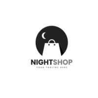 modelo de logotipo de loja noturna simples vetor