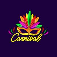 vector máscara de carnaval brasileiro com penas coloridas para celebração. editável